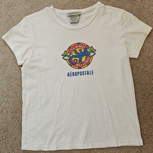 Y2K Baby‎ Tee Aeropostale Vintage 90s White Cotton Graphic Women's Small EUC